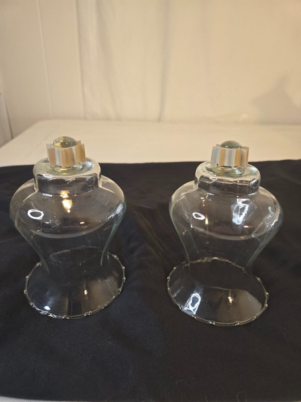 Pair of Vintage Home Interior Classique Style Clear Glass Votive Candle Holders